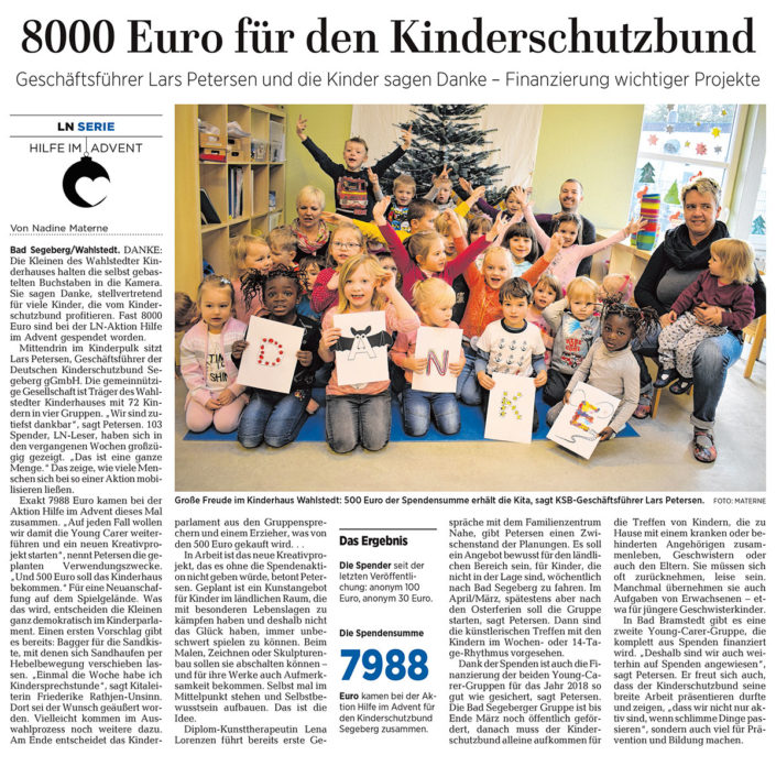 8000 Euro für den Kinderschutzbund